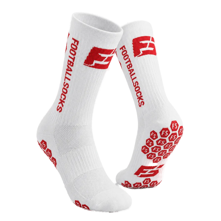 Footballsocks Grip-Socken Weiß / Rot