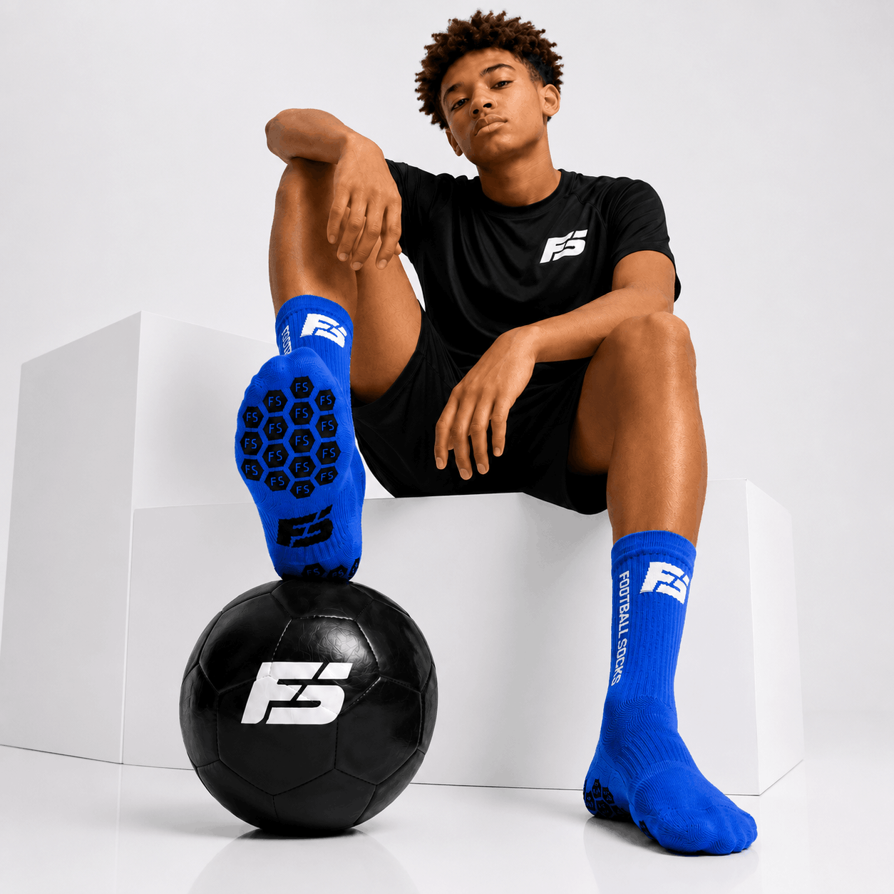Premium Kids Footballsocks (Blau) Größe 32-38 – Bild 4