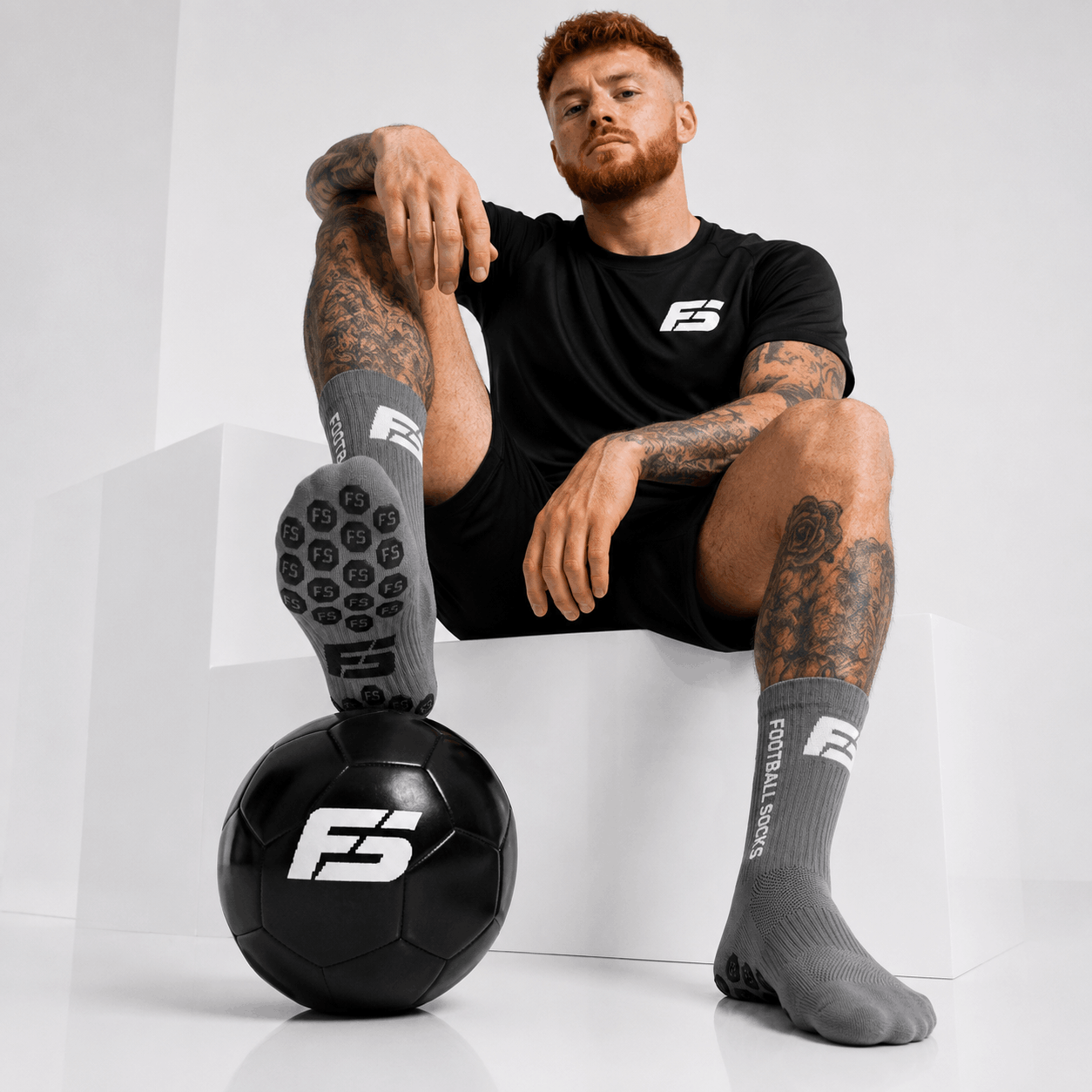 Premium Footballsocks (Grau) Größe 38-46 – Bild 4