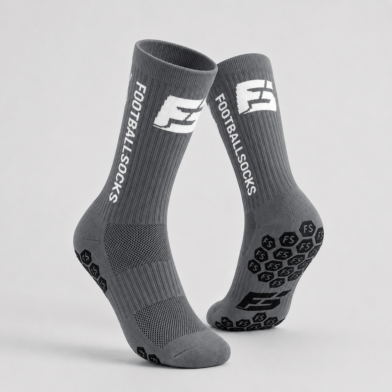Premium Footballsocks (Grau) Größe 38-46
