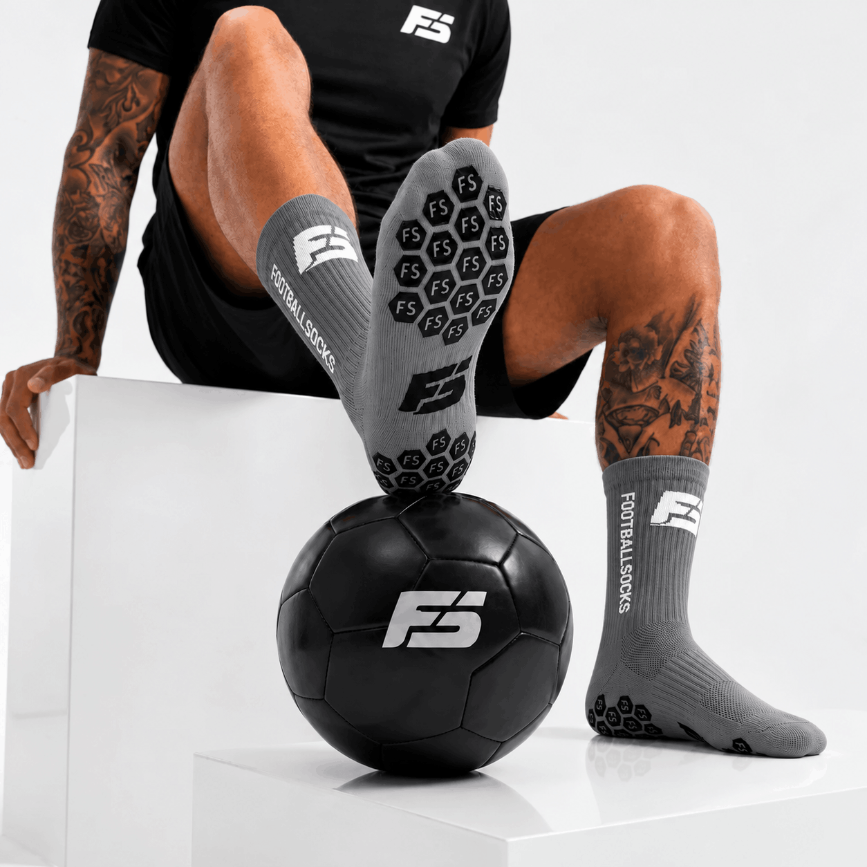 Premium Footballsocks (Grau) Größe 38-46 – Bild 3