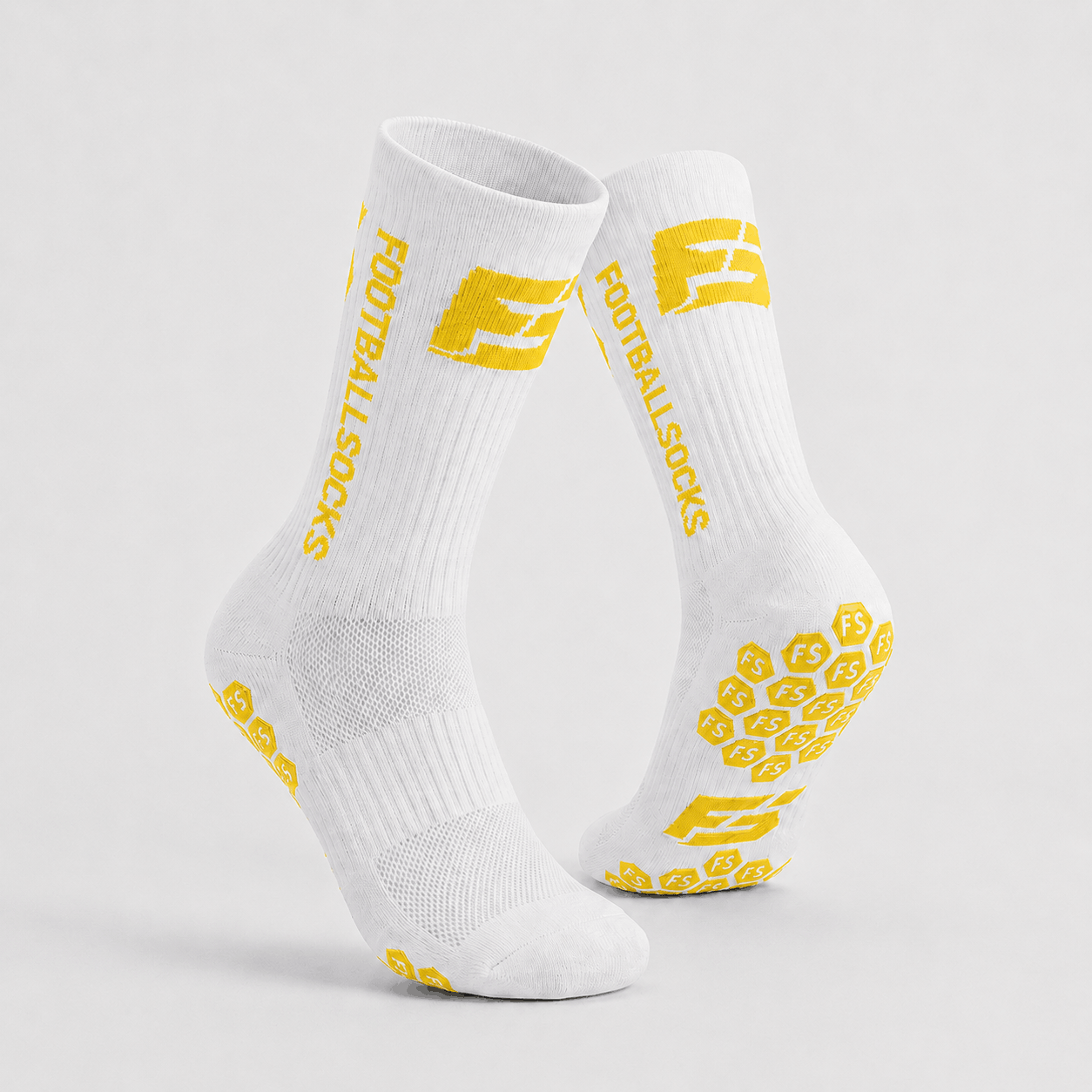 Special Footballsocks (Weiss+Gelb) Größe 38-46
